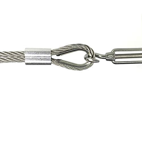 22 PCS M6 Stainless Steel Thimbles for 1/4 Inches Diameter Wire Rope - size: M6 Thimble - 22PCS