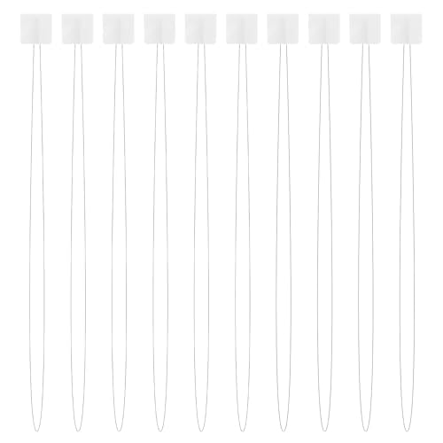 TIESOME 10 Pcs Long Needle Threader, 7.87" White Needle Threaders Embroidery Stitching Craft Tool for Punch Needles Embroidery Floss Cross Stitch DIY Sewing Craft Works