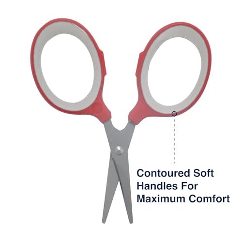 Westcott Craft & Fabric Scissors Set for Office, Home and Classroom, 8-Inch / 5-Inch / 3-Inch, Red/Gray, 3 Pack - size: Multi