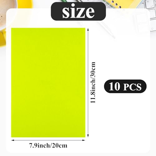10PCS Bright Yellow Self Adhesive Felt Fabric Sheets Sticky Felt Sheets for Craft Supplies Art Home Making（8.3" x 11.8"/20 x 30cm） - color: Bright Yellow
