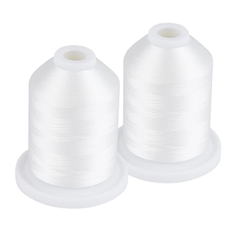 60WT Filament Polyester Bobbin Thread for Quilting 1500M White - color: White, size: 1500 Meters