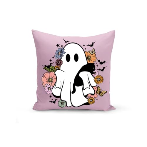 Halloween Heat Transfer Iron on Patches,6 Sheets Cute Ghost with Flower Designs Vinyl Heat Transfer Applique Decal Halloween Iron on Transfers Cartoon for Women&Men T-Shirt Pillow Canvas Bag DIY Decor - size: S5