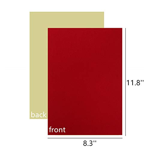 Mesheshe 10PCS Self Adhesive Felt, DIY Self Adhesive Fabric for Art & Crafts, Peel and Stick Felt for Drawer/Jewelry Box Felt Liner, A4 Size (8.3" x 11.8", Red) - color: Red, size: 10PCS