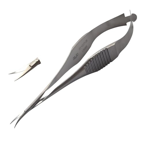 RWD VANNAS Micro Spring Scissors, 3.2" Curved Fan Tip (S11037-08) - size: Fan Curved Tip-S11037-08