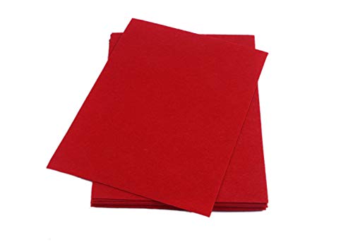 YYCRAFT Stiff Felt Sheets Thick Felt 9 Inch X 12 Inch - 12 Pcs Pack, Red - color: Red