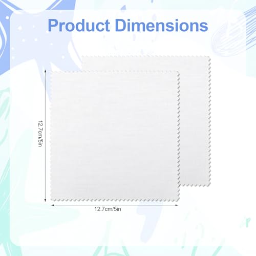 50pcs Cotton Fabric Squares for Quilting, 12.7x12.7cm/5x5in (White)