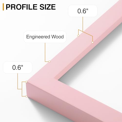 Vittanly 4x4 Picture Frame for Wall or Tabletop, Pale Pink - color: Pale Pink, size: 4x4