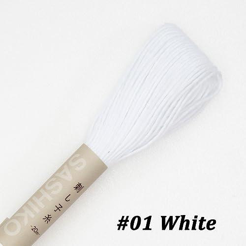 Olympus Sashiko Thread 20m(21.8yds) 4skeins Color Bundles 100% Cotton (#01,#02,#20,#28)