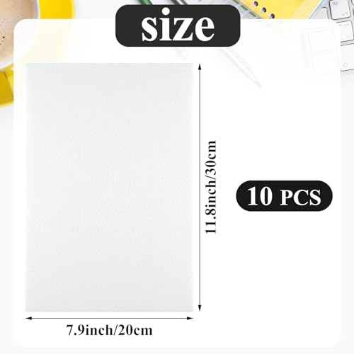 10PCS White Self Adhesive Felt Fabric Sheets Sticky Felt Sheets for Craft Supplies Art Home Making（8.3" x 11.8"/20 x 30cm） - color: White