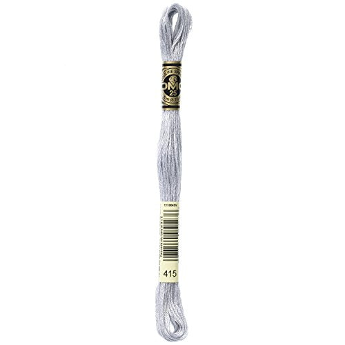 DMC 117-415 Six Stranded Cotton Embroidery Floss, Pearl Gray, 8.7-Yard