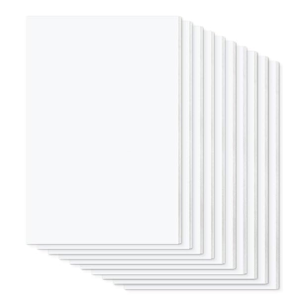 Mat Board Center Pack of 10 Acid-Free Foam Board White 9x12 inch 1/8" Thick - color: White, size: 9x12