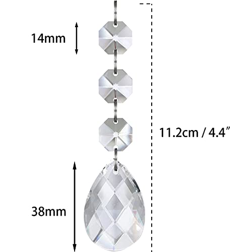 Jishi 30pk Crystal Teardrop Ornaments for Christmas Tree Decorations, Hanging Clear Plastic Acrylic Tear Drop Crystal Ornaments for Christmas Tree, Xmas Bead Garland New Years Party Supplies Clearance - style: Teardrop