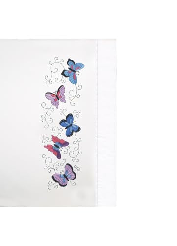 Tobin Stamped Pillowcases, Butterflies, 20" x 30" Embroidery Kit