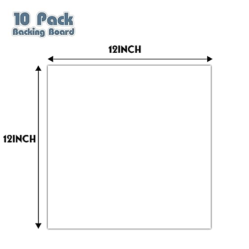 Golden State Art 12x12 White Backing Board, 10 Pack Backer Board for Print - size: 12x12