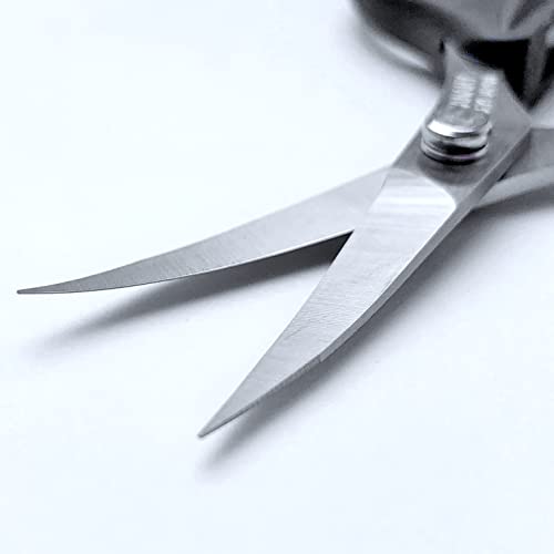 CANARY Spring Loaded Craft Scissors 6.3" [Thin Curved Sharp Tips], Made in JAPAN, Razor Sharp Japanese Stainless Steel Blade, Black - size: Spring (Sharp -Curved/Thin-)