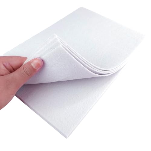Jtnohx Stiff Felt, 2mm Thick Felt Sheets for Crafts, 8"x12" Hard Felt Fabric Squares 8Pcs for DIY Projects (White) - color: White
