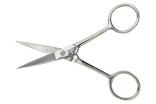 Mundial 171 Specialty Forged 4" Curved Embroidery & Scherenschnitte Scissors – Precision Fine Tip Craft Scissors for Thread Cutting, Paper Art & Detail Work