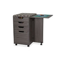 Kangaroo Kiwi Sewing Storage Rolling Caddy and Ironing Station – Mobile Craft Storage Cabinet with Ironing Surface & Shelves - color: Grey