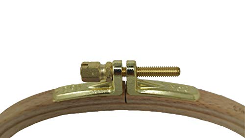 Nurge Premium Quality Beech Wood Embroidery Hoop, Cross Stitch Hoop with Gold Plated Adjustable Brass Screw for DIY Projects Ideal for Crafters,Beginners & Professionals - 6.3" Diameter & 0.93" Thick - size: 6.3" / 160mm Dia