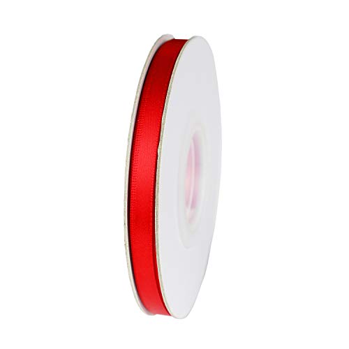ITIsparkle 1/4" Inch Double Faced Satin Ribbon 50 Yards-Roll Set for Gift Wrapping Scrap Books Party Favor Hair Braids Baby Shower Decoration Floral Arrangement Craft Supplies, Red Ribbon - color: Red