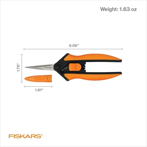 Fiskars 6" Steel Micro-Tip Pruning Scissors, Garden Snips for Small Plants - style: Snips