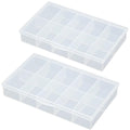 2 PCS Transparent Beads Storage Containers Box, Plastic Bead Organizers (10 Girds) for Small Items and Other Craft Projects, Bead Rings Jewelry Display Organizer Size 6.46 x 3.78 x 1.06 in - size: 10 Grids