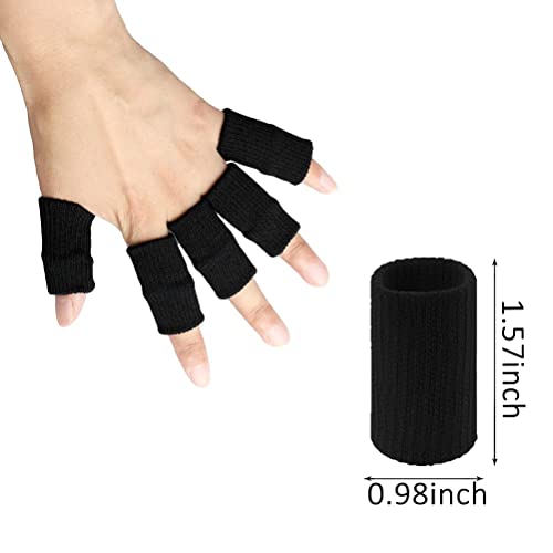 20 Pcs Finger Sleeves Protectors, Elastic Sport Finger Sleeves, Black/Red - color: Black,red
