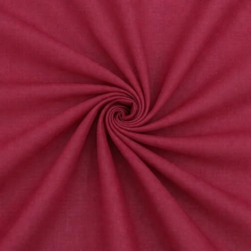 Barcelonetta | Cotton Lawn Fabric | Lining Fabric | 100% Cotton | Thin | 58" Wide | Sewing, Air Feel Layer | Cloth, Solid (Burgundy, 2 Yard) - color: Burgundy, size: 2 Yard