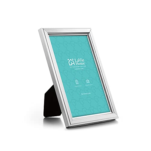 LaVie Home 4x6 Picture Frames (12 Pack, Silver) Simple Designed Photo Frame with High Definition Glass for Wall Mount & Table Top Display, Set of 12 Classic Collection - color: Silver, size: 4x6