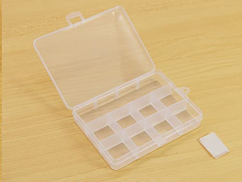 10Pack 12Grid Clear Storage Fixed Divider Boxes for Jewelry - size: 10pcs 12 Grids Box