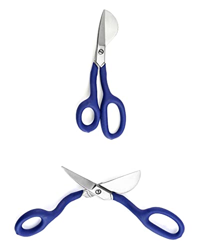 QWORK Duckbill Shears, 7 in Duckbill Applique Scissors, for Carpet Pile, Carpet Punch - Blue - size: 1 Pc