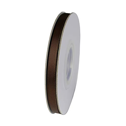 ITIsparkle 1/4" Inch Double Faced Satin Ribbon 50 Yards-Roll Set for Gift Wrapping Scrap Books Party Favor Hair Braids Baby Shower Decoration Floral Arrangement Craft Supplies, Brown Ribbon - color: Brown