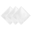 White Lace Handkerchiefs for Women Soft Cotton Women’s Handkerchief - color: White Lace - 3pcs