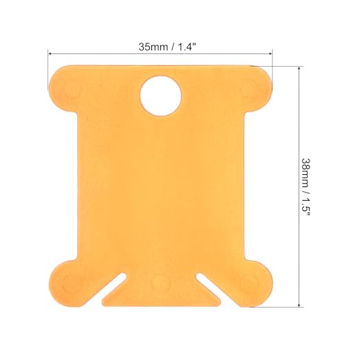 PATIKIL Plastic Floss Bobbins, 100 Pack Thread Cards Cross Cotton for Craft DIY Sewing Storage Case Embroidery, Orange - color: Orange