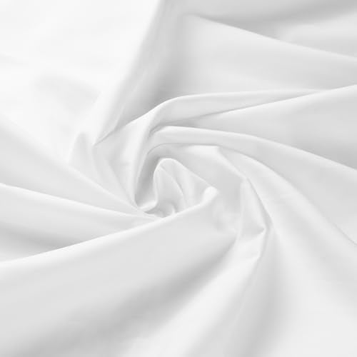 2 Yard White Lightweight Cotton Broadcloth Fabric by the Yard, 3.7 oz - color: White, size: 2 Yard