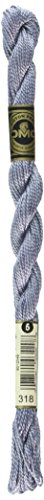 DMC 115 5-318 Pearl Cotton Thread, Light Steel Grey, Size 5