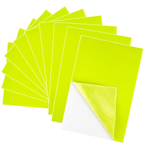 10PCS Bright Yellow Self Adhesive Felt Fabric Sheets Sticky Felt Sheets for Craft Supplies Art Home Making（8.3" x 11.8"/20 x 30cm） - color: Bright Yellow