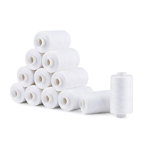 Simthread All Purposes Cotton Quilting Thread 50s/3 Thread for Piecing Sewing etc - 550 Yards Each (12 White) - color: 12 White
