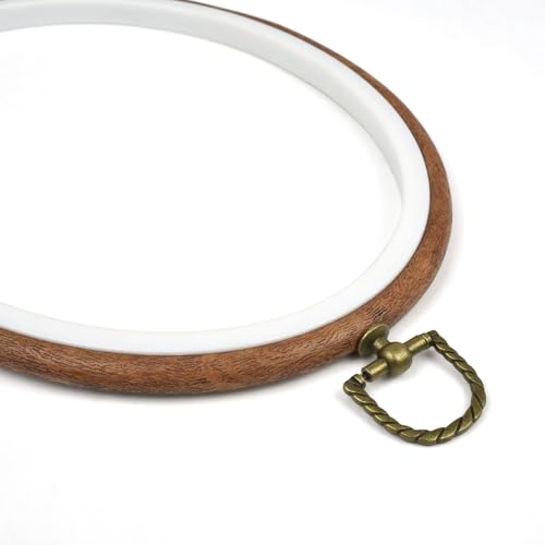 Celley Embroidery Hoops, Oval Wood-Look, 3 Pcs (Wood-Look, 5.5 X 4.4 Inches) - size: 5.5 X 4.4 Inches