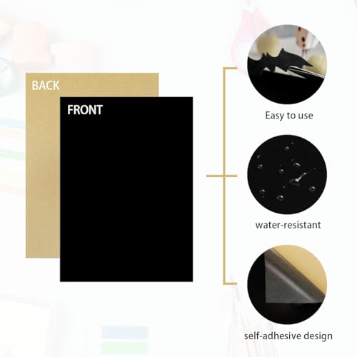 10 PCS Sticky Felt Sheets, Self Adhesive Felt Sheet - color: Black