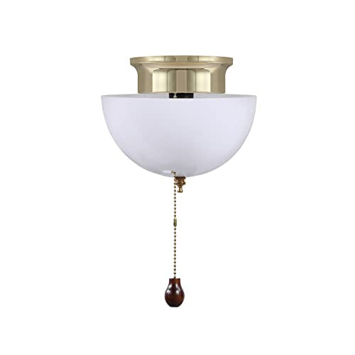 Aspen Creative 28004-15-2, Clip-on Dome Shade in White Finish with Pull Chain Opening, 7 5/8" Diameter x 4" Height, 2 Pack - color: White with Pull Chain Opening - Dome Shade