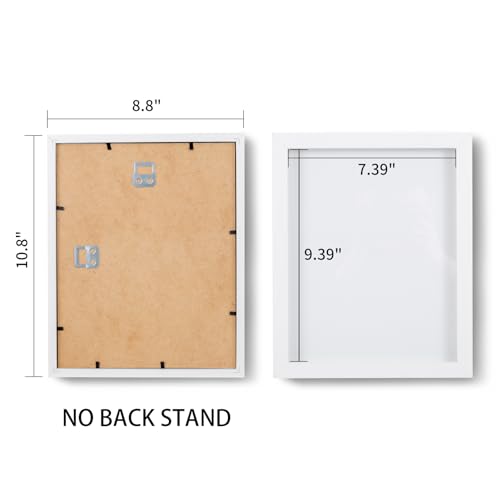 Muzilife 8x10 Shadow Box 3D Picture Frames, Wood & Glass, 3 Pack, White - color: 3pc 8x10-white