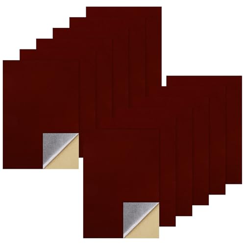 Biaungdo Self Adhesive Felt Sheets, Dark Brown, 8 x 12 Inch, 12 Pcs - color: Dark Brown
