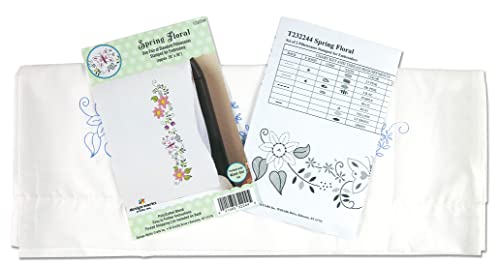 Spring Floral Stamped for Embroidery Pillowcases - Set of 2