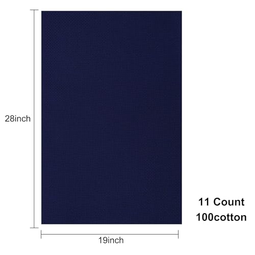 Aida Cloth 11 Count Cross Stitch Fabric,19×28inch (11CT,Navy) - color: Navy, size: 11CT