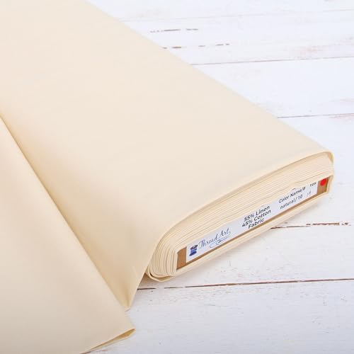 Threadart Natural Linen Fabric - By the Yard, 55" Wide - color: Natural, size: 1 YARD