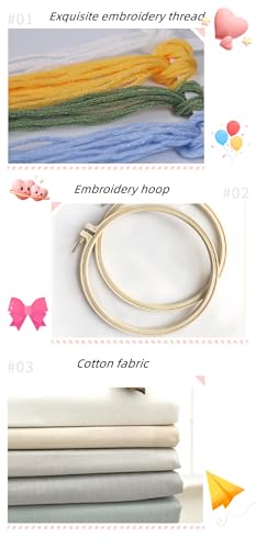 Amiiba Embroidery Starter Kit with Cat on Book Pattern, DIY Full Range Stamped Embroidery Cross Stitch Kits for Beginners Adults (Cat) - color: Cat