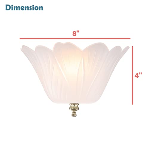 Aspen Creative 28003-15-2, Clip-on Tulip Shade in White Finish, 8" Diameter x 4" Height, 2 Pack - color: White - Tulip Shade