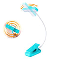 VAVOFO 24 LEDs Rotatable Book Light, Rechargeable Clip Reading Lamp, Blue - color: Blue