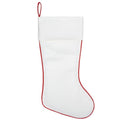 Blank White Christmas Stocking for Embroidery & DIY – Double Layer Linen Fabric with Red Trim, 17.7 Inch – Designed as a Customization Base for Creators & Small Businesses